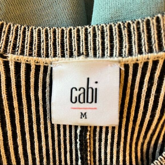 CAbi Cupids Cardi Sweater Style 3526 Zip Front Striped Boxy Oversized Cardigan M - Picture 6 of 8